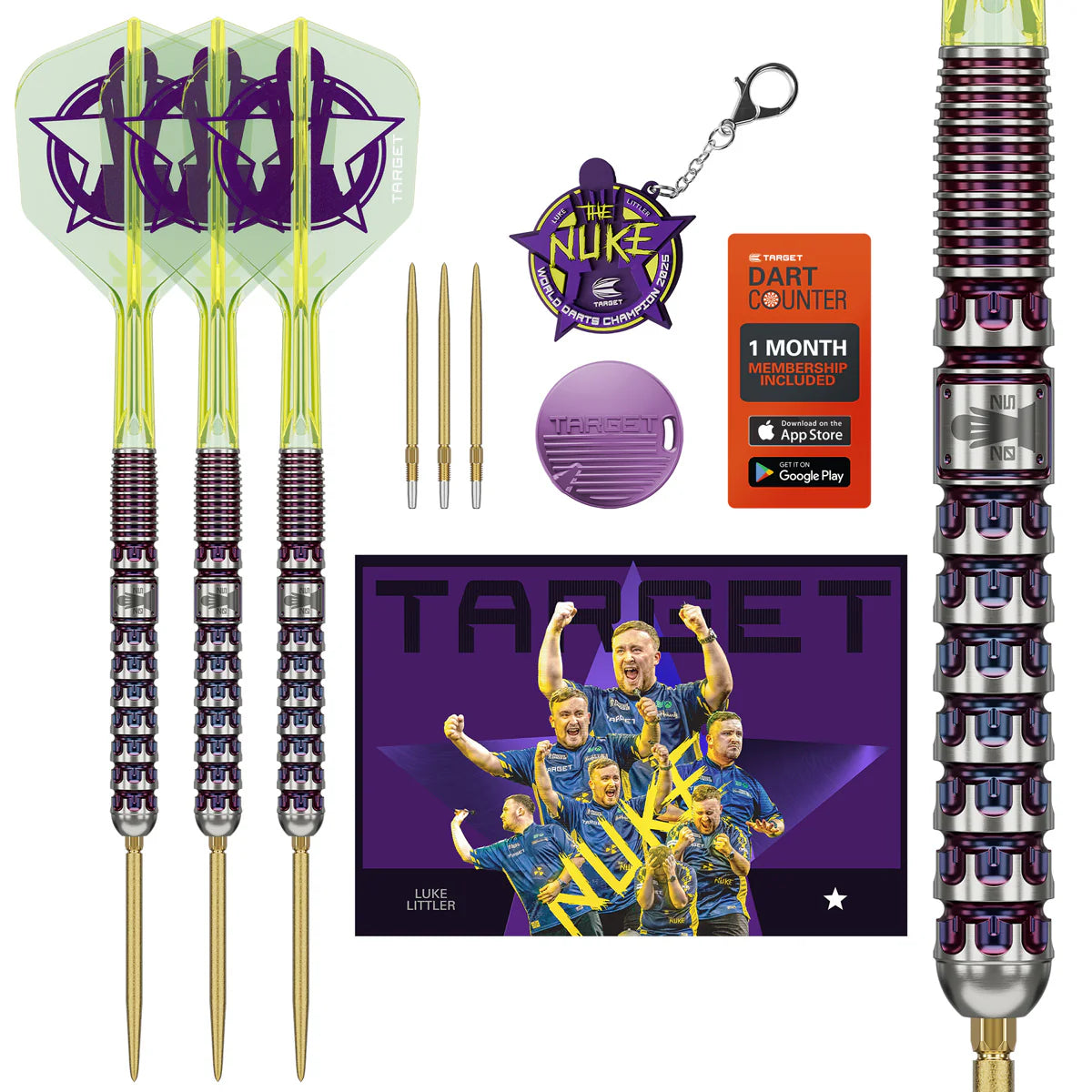 LUKE LITTLER WORLD CHAMPION 2025 EDITION 90% TUNGSTEN SP STEEL TIP DARTS BY TARGET