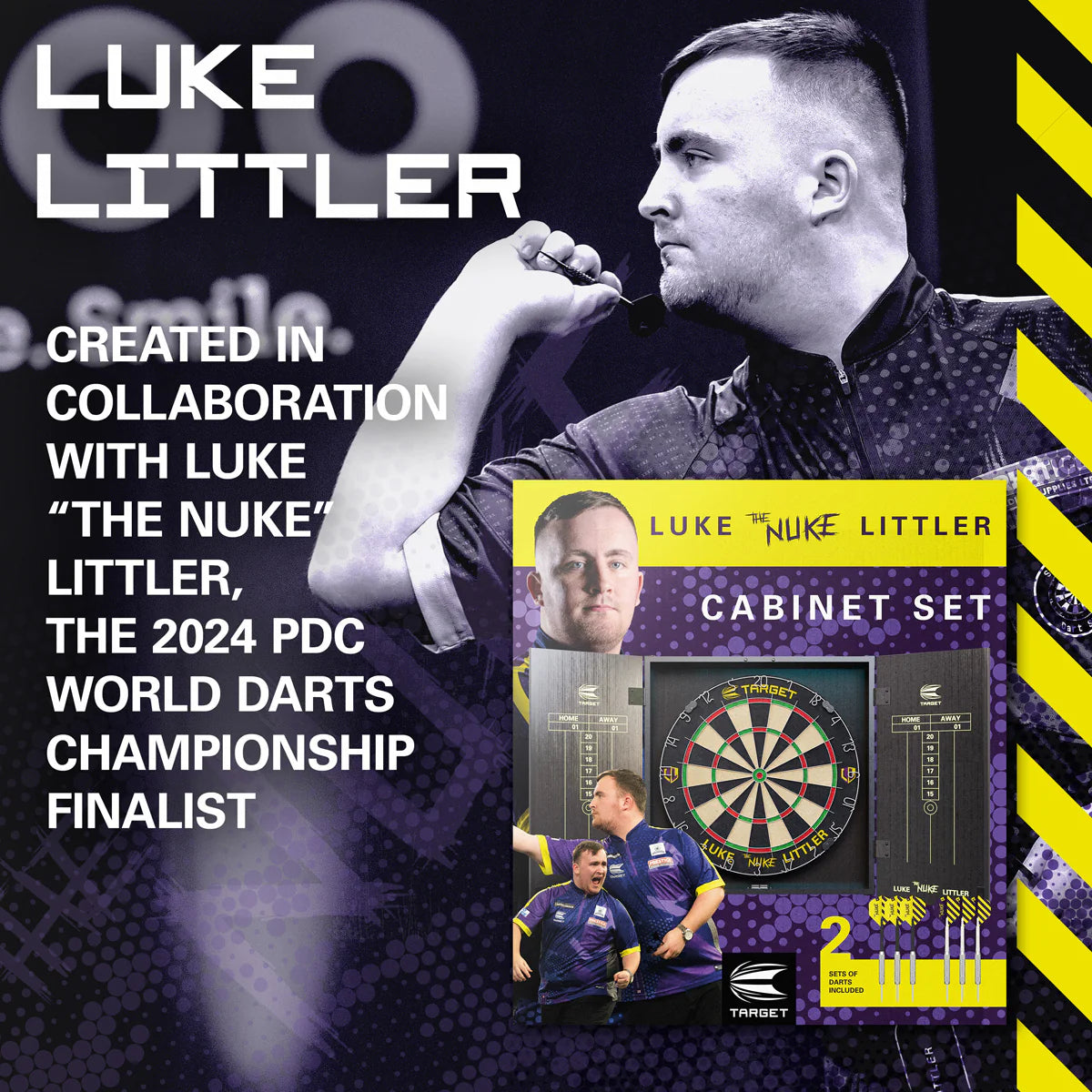 LUKE 'THE NUKE' LITTLER CABINET & DARTBOARD SET BY TARGET