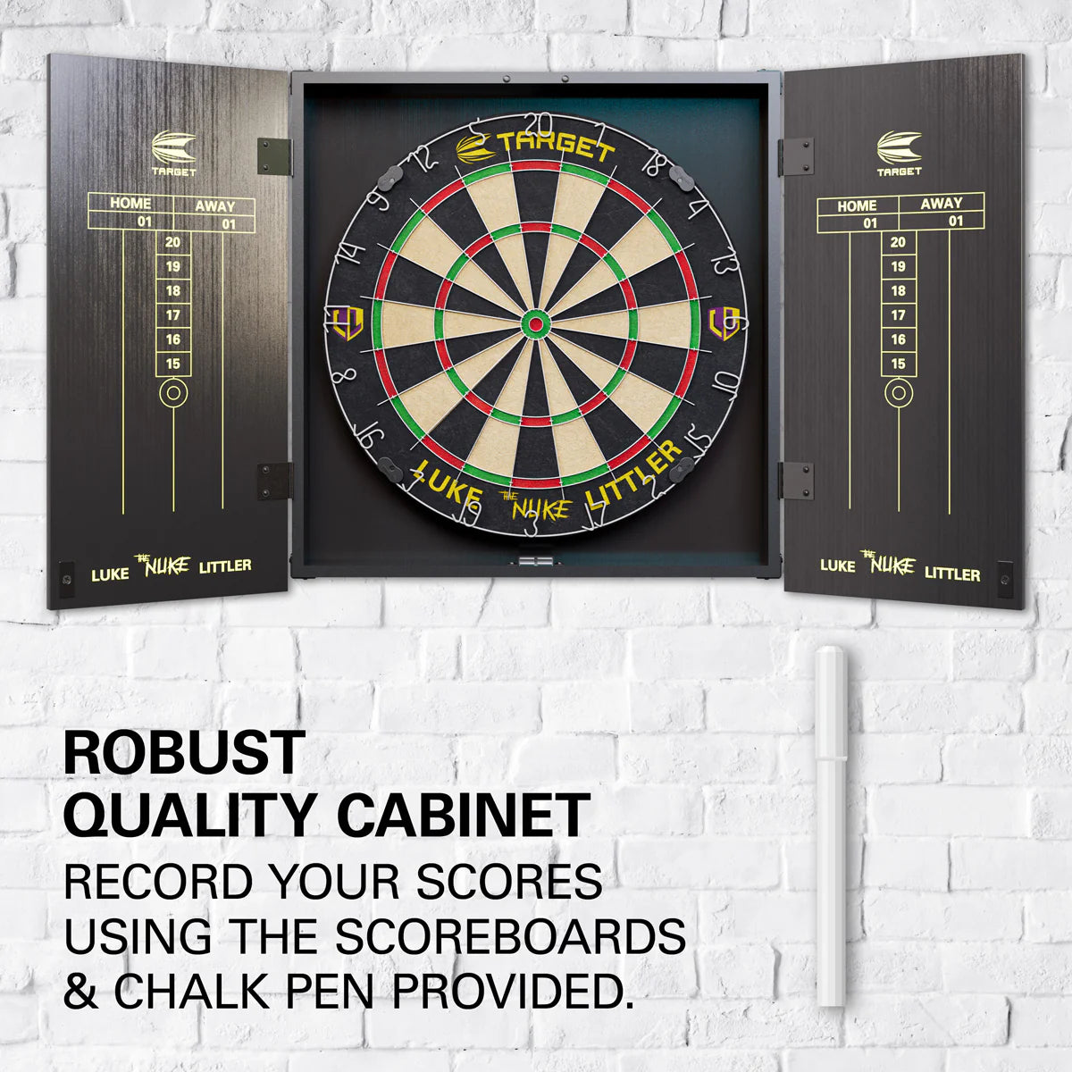 LUKE 'THE NUKE' LITTLER CABINET & DARTBOARD SET BY TARGET