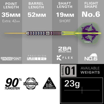 LUKE LITTLER WORLD CHAMPION 2025 EDITION 90% TUNGSTEN SP STEEL TIP DARTS BY TARGET