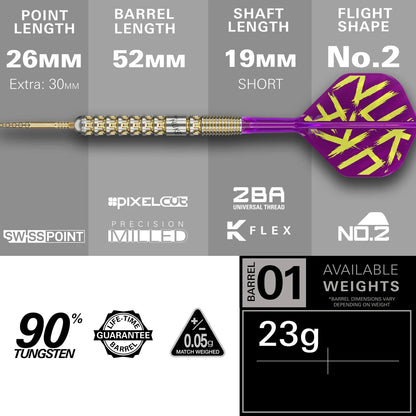 LUKE LITTLER G1 PRODIGY 90% TUNGSTEN SP STEEL TIP DARTS BY TARGET