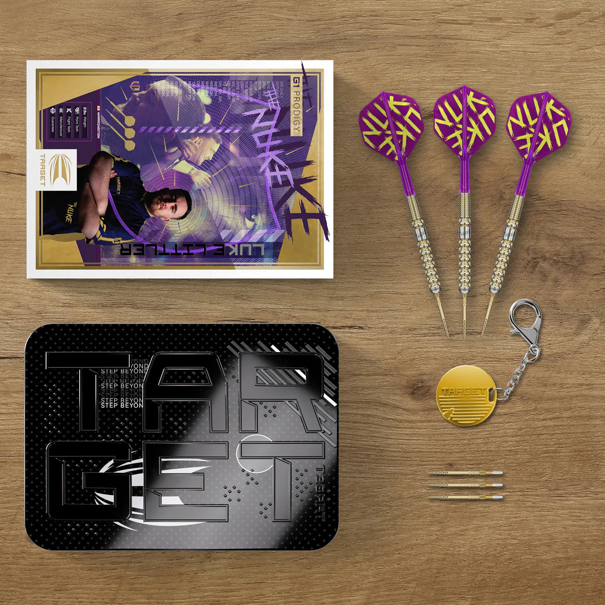 LUKE LITTLER G1 PRODIGY 90% TUNGSTEN SP STEEL TIP DARTS BY TARGET
